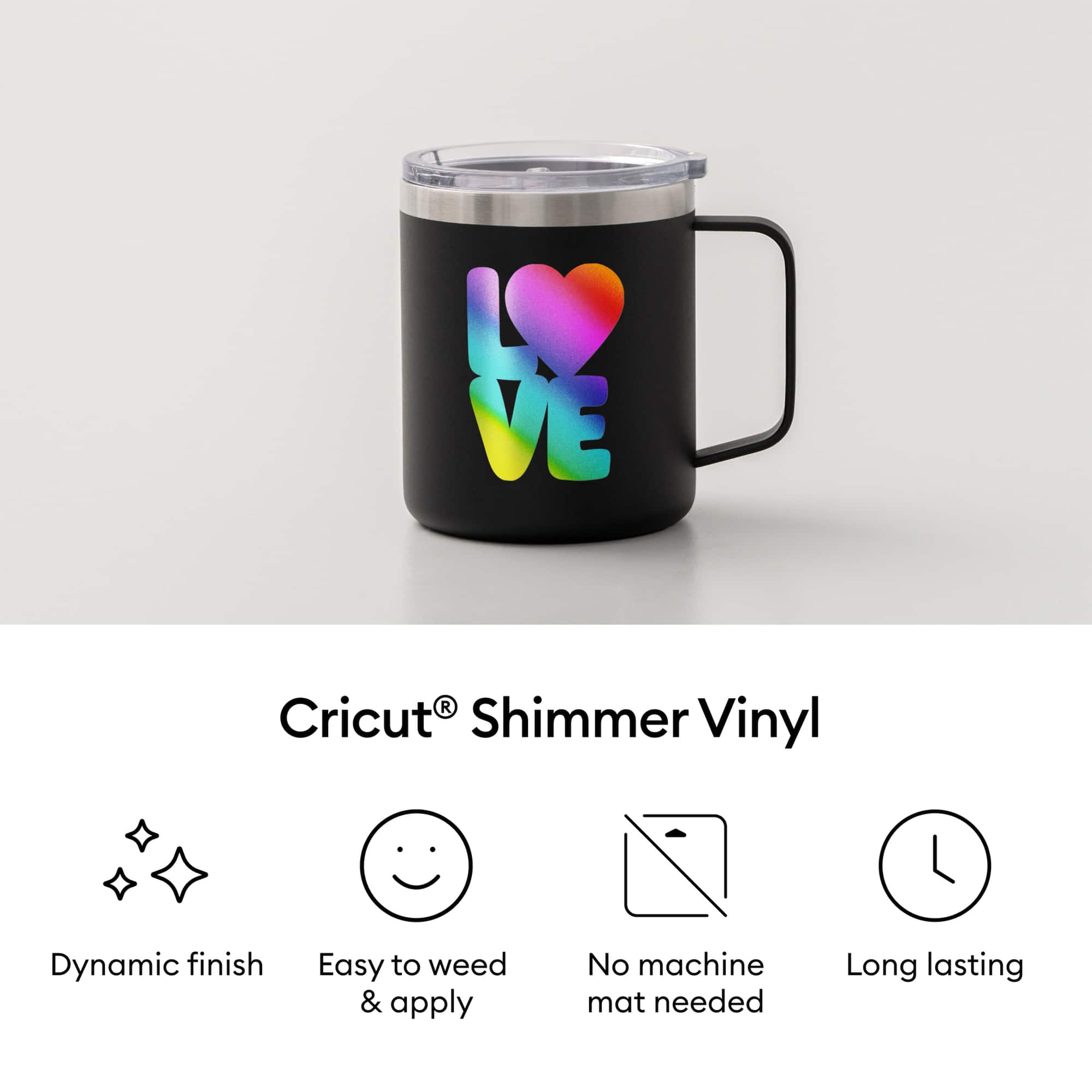 Cricut® Smart Vinyl™ Matless Permanent Rainbow Shimmer Vinyl
